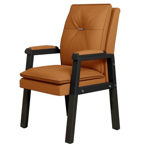 GIZNXBA Lesesessel Loungesessel Stuhl Polstersessel PU-Leder Akzentsessel Für Wohnzimmer, Relaxsessel Mit Schwarzes Metallgestell, Lesesessel Wohnzimmer, Schlafzimmer, Büro (Color : /Orange A) von GIZNXBA