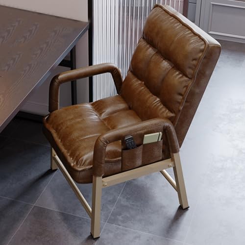 GIZNXBA Loungesessel Wohnzimmer Relaxsessel Mit Hocker Lehnstühle Mit Stahlrahmen Freizeitstuhl Mit Armlehnen Seitentaschen Computerstuhl Ergonomisch for Wohnzimmer Schlafzimmer(/Brown,A) von GIZNXBA