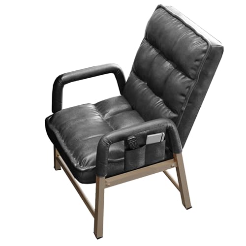 GIZNXBA Loungesessel Wohnzimmer Relaxsessel Mit Hocker Lehnstühle Mit Stahlrahmen Freizeitstuhl Mit Armlehnen Seitentaschen Computerstuhl Ergonomisch for Wohnzimmer Schlafzimmer(/Gray,A) von GIZNXBA
