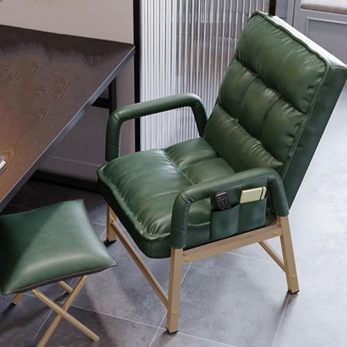 GIZNXBA Loungesessel Wohnzimmer Relaxsessel Mit Hocker Lehnstühle Mit Stahlrahmen Freizeitstuhl Mit Armlehnen Seitentaschen Computerstuhl Ergonomisch for Wohnzimmer Schlafzimmer(/Green,with Ottoman) von GIZNXBA