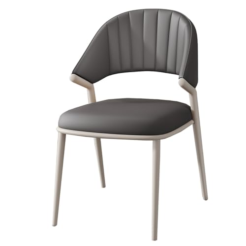 GIZNXBA Moderne Esszimmerstühle Gepolsterter Leder Küchenstuhl Mit Ergonomischer Rückenlehne Wohnzimmerstuhl Mit Metallbeinen Für Konferenzräume(Dark Gray,White Legs) von GIZNXBA