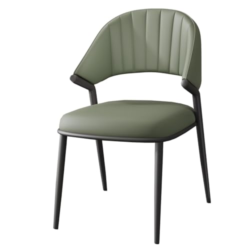 GIZNXBA Moderne Esszimmerstühle Gepolsterter Leder Küchenstuhl Mit Ergonomischer Rückenlehne Wohnzimmerstuhl Mit Metallbeinen Für Konferenzräume(Groen,Black Legs) von GIZNXBA