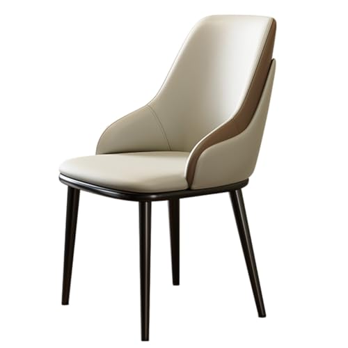 GIZNXBA Moderne Esszimmerstühle Moderner Wohnzimmer-Sessel Küchenstuhl Mit Armlehne Leder-Akzentstuhl Polsterstuhl Esszimmer Mit Bequemer Rückenlehne Und Sitzkissen(Beige) von GIZNXBA