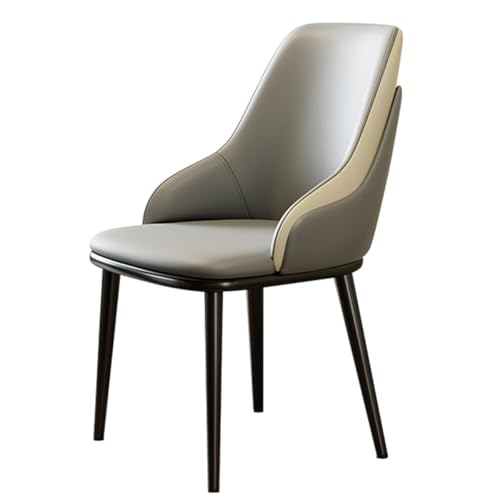 GIZNXBA Moderne Esszimmerstühle Moderner Wohnzimmer-Sessel Küchenstuhl Mit Armlehne Leder-Akzentstuhl Polsterstuhl Esszimmer Mit Bequemer Rückenlehne Und Sitzkissen(Grey) von GIZNXBA