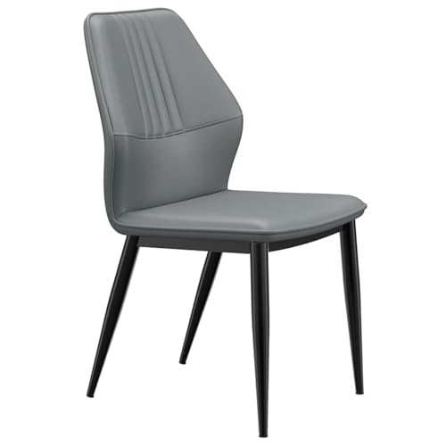 GIZNXBA Moderne Küchen-Esszimmerstühle Ledergepolsterter Stuhl Mit Rückenlehne Und Metallbeinen Leder-Akzentstuhl Für Das Büro Küchenstuhl Mit Weichen Kissen Für Hotelrestaurants(Dark Gray) von GIZNXBA