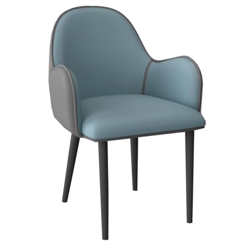 GIZNXBA Moderne Küchen- Und Esszimmerstühle Gepolsterter Sessel Mit Metallbeinen Moderne Wohnzimmer-Akzentstühle Küchenstuhl Mit Armlehne Für Konferenzräume, Schlafzimmer(Blauw) von GIZNXBA