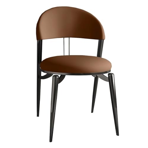 GIZNXBA Moderner Gepolsterter Esszimmerstuhl Küchenstuhl Für Das Wohnzimmer Gepolsterte Lederstühle Für Esszimmer Empfangsstuhl Für Schlafzimmer Mit Rückenlehne Und Metallbeinen(Brown A) von GIZNXBA
