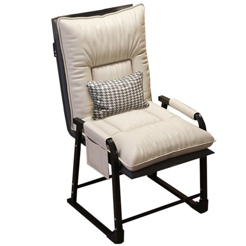GIZNXBA Moderner Relaxsessel Mit Taillenkissen Lesesessel Loungesessel Stuhl Polstersessel Relaxsessel Mit Hocker Lehnstühle Verstellbare Rückenlehne Computerstuhl Für Wohnzimmer(/Beige,A) von GIZNXBA