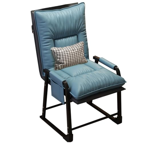 GIZNXBA Moderner Relaxsessel Mit Taillenkissen Lesesessel Loungesessel Stuhl Polstersessel Relaxsessel Mit Hocker Lehnstühle Verstellbare Rückenlehne Computerstuhl Für Wohnzimmer(/Blue,A) von GIZNXBA