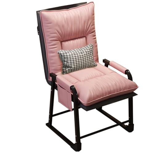 GIZNXBA Moderner Relaxsessel Mit Taillenkissen Lesesessel Loungesessel Stuhl Polstersessel Relaxsessel Mit Hocker Lehnstühle Verstellbare Rückenlehne Computerstuhl Für Wohnzimmer(/Pink,A) von GIZNXBA