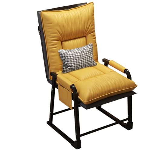 GIZNXBA Moderner Relaxsessel Mit Taillenkissen Lesesessel Loungesessel Stuhl Polstersessel Relaxsessel Mit Hocker Lehnstühle Verstellbare Rückenlehne Computerstuhl Für Wohnzimmer(/Yellow,A) von GIZNXBA
