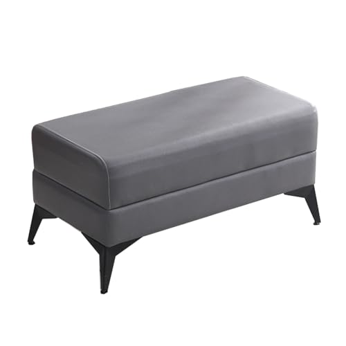GIZNXBA Ottoman-Bank Rechteckige Sitzhocker Mit Beinen Gepolsterter Fußhocker Ottoman Bettbank Schminkstuhl Für Wohnzimmer, Schlafzimmer, Badezimmer, Eingangsbereich(Dark Gray) von GIZNXBA