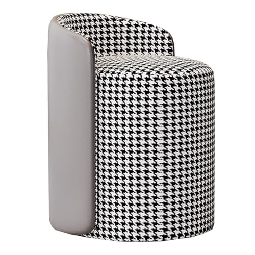GIZNXBA Pouf Hocker Rund Sitzhocker Drehbarer Kosmetikstuhl Moderner Runder Ottoman-Hocker Pouf Mit Leder Polsterhocker Ottoman-Fußstütze Mit Drehbarer Basis(Checkered) von GIZNXBA