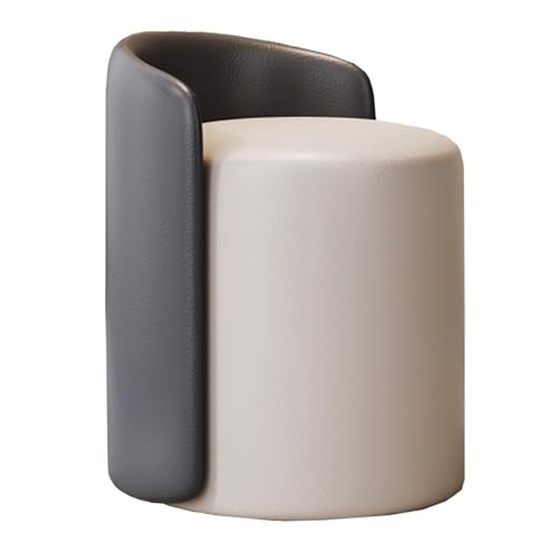 GIZNXBA Pouf Hocker Rund Sitzhocker Drehbarer Kosmetikstuhl Moderner Runder Ottoman-Hocker Pouf Mit Leder Polsterhocker Ottoman-Fußstütze Mit Drehbarer Basis(Dark Gray) von GIZNXBA