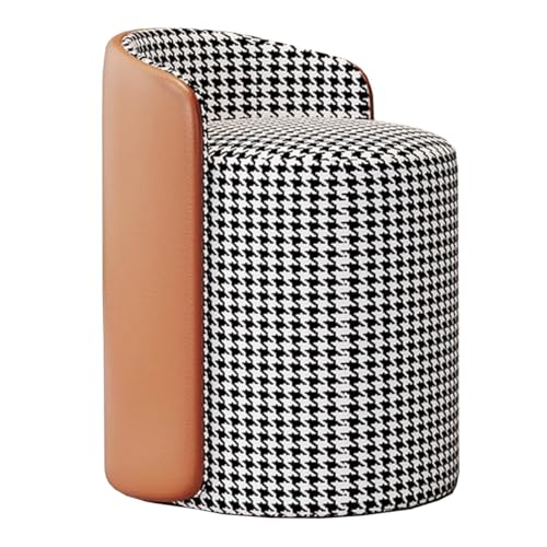 GIZNXBA Pouf Hocker Rund Sitzhocker Drehbarer Kosmetikstuhl Moderner Runder Ottoman-Hocker Pouf Mit Leder Polsterhocker Ottoman-Fußstütze Mit Drehbarer Basis(Orange) von GIZNXBA