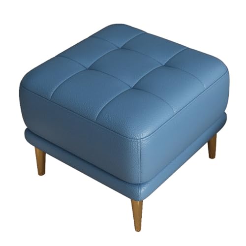 GIZNXBA Rechteckige Fußstütze Für Sofa Kleiner Lederfußhocker Sitzhocker Moderner Gepolsterter Pouf Hocker Schuhbank Kleiner Fußhocker Für Wohnzimmer(Blauw) von GIZNXBA