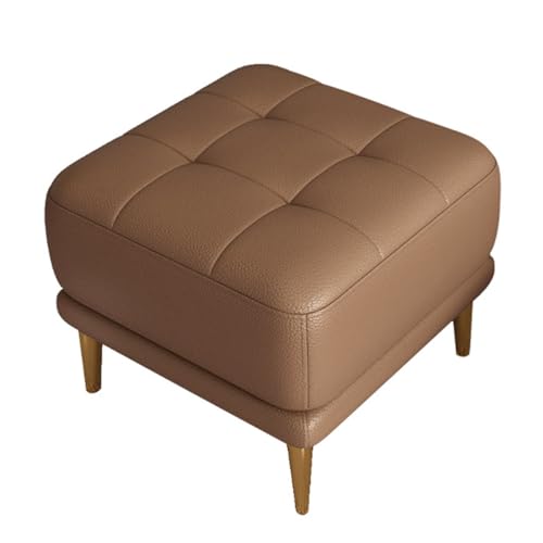 GIZNXBA Rechteckige Fußstütze Für Sofa Kleiner Lederfußhocker Sitzhocker Moderner Gepolsterter Pouf Hocker Schuhbank Kleiner Fußhocker Für Wohnzimmer(Bruin) von GIZNXBA