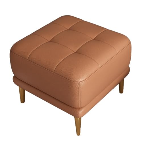 GIZNXBA Rechteckige Fußstütze Für Sofa Kleiner Lederfußhocker Sitzhocker Moderner Gepolsterter Pouf Hocker Schuhbank Kleiner Fußhocker Für Wohnzimmer(Orange) von GIZNXBA