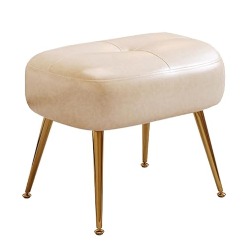GIZNXBA Rechteckige Ottomane Als Fußstütze Gepolsterte Bank Für Den Eingangsbereich Bettbank Für Das Schlafzimmer Schuhhocker Mit Metallbeinen Für Das Wohnzimmer(Beige,60cm) von GIZNXBA