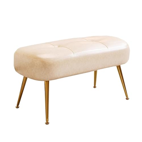 GIZNXBA Rechteckige Ottomane Als Fußstütze Gepolsterte Bank Für Den Eingangsbereich Bettbank Für Das Schlafzimmer Schuhhocker Mit Metallbeinen Für Das Wohnzimmer(Beige,80cm) von GIZNXBA