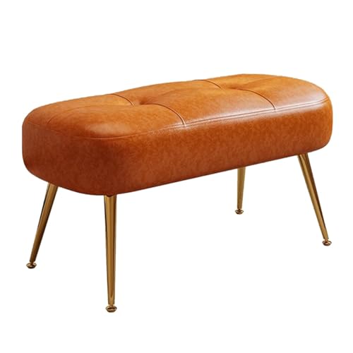 GIZNXBA Rechteckige Ottomane Als Fußstütze Gepolsterte Bank Für Den Eingangsbereich Bettbank Für Das Schlafzimmer Schuhhocker Mit Metallbeinen Für Das Wohnzimmer(Orange,100cm) von GIZNXBA