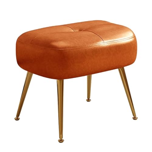 GIZNXBA Rechteckige Ottomane Als Fußstütze Gepolsterte Bank Für Den Eingangsbereich Bettbank Für Das Schlafzimmer Schuhhocker Mit Metallbeinen Für Das Wohnzimmer(Orange,60cm) von GIZNXBA