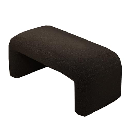 GIZNXBA Rechteckige Ottomane-Bank In Beige Fußhocker-Ottomane Moderne Bettbank Gepolsterte Fußstütze Für Sofa Fußhocker Für Wohnzimmer, Schlafzimmer(Black,80cm) von GIZNXBA