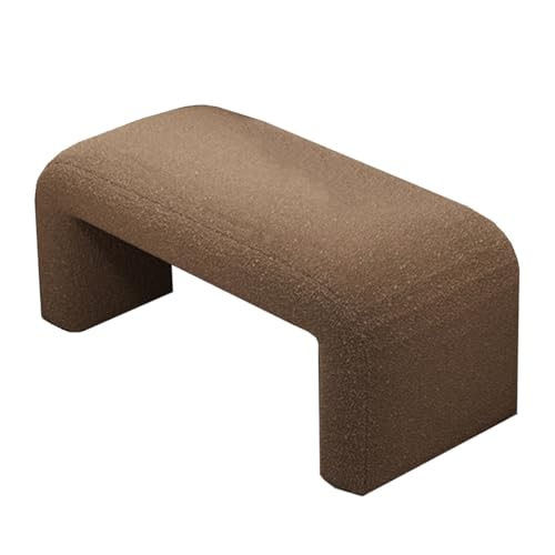 GIZNXBA Rechteckige Ottomane-Bank In Beige Fußhocker-Ottomane Moderne Bettbank Gepolsterte Fußstütze Für Sofa Fußhocker Für Wohnzimmer, Schlafzimmer(Bruin,60cm) von GIZNXBA