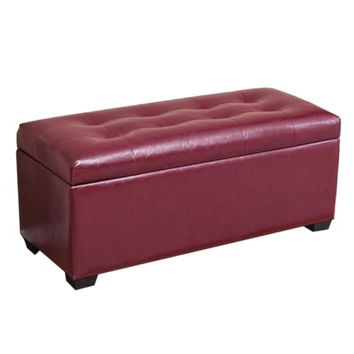 GIZNXBA Rechteckige Ottomane Mit Stauraum Für Das Schlafzimmer Bettbank Lederfußstütze Mit Beinen Für Den Eingangsbereich Gepolsterter Pouf-Ottomane-Fußhocker Mit Stauraum(Purple,60CM) von GIZNXBA