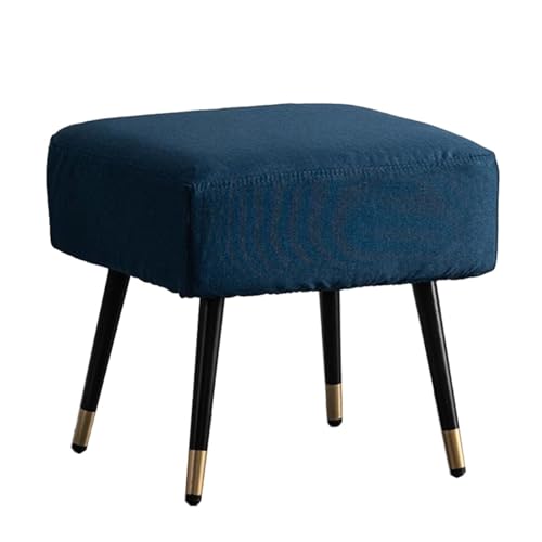 GIZNXBA Rechteckige Sitzhocker Für Das Wohnzimmer Gepolsterte Kleiner Fußhocker Pouf Hocker Für Die Couch Mit Metallbeinen Schuhbank Für Das Schlafzimmer Oder Den Eingangsbereich(Blauw,45CM) von GIZNXBA