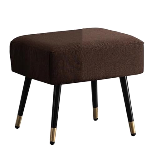 GIZNXBA Rechteckige Sitzhocker Für Das Wohnzimmer Gepolsterte Kleiner Fußhocker Pouf Hocker Für Die Couch Mit Metallbeinen Schuhbank Für Das Schlafzimmer Oder Den Eingangsbereich(Bruin,80CM) von GIZNXBA