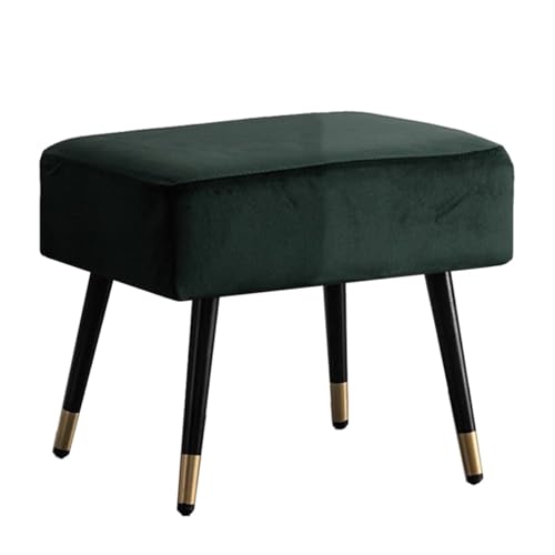 GIZNXBA Rechteckige Sitzhocker Für Das Wohnzimmer Gepolsterte Kleiner Fußhocker Pouf Hocker Für Die Couch Mit Metallbeinen Schuhbank Für Das Schlafzimmer Oder Den Eingangsbereich(Green A,80CM) von GIZNXBA