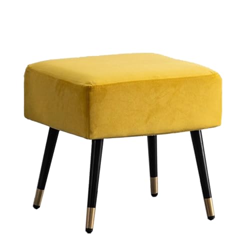 GIZNXBA Rechteckige Sitzhocker Für Das Wohnzimmer Gepolsterte Kleiner Fußhocker Pouf Hocker Für Die Couch Mit Metallbeinen Schuhbank Für Das Schlafzimmer Oder Den Eingangsbereich(Yellow,45CM) von GIZNXBA