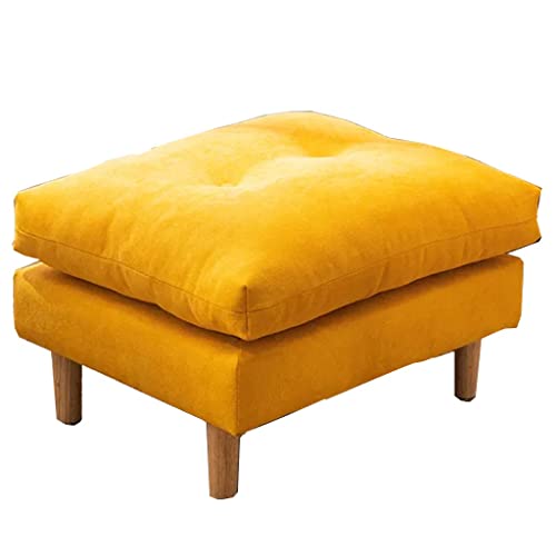 GIZNXBA Rechteckige Sitzhocker Grau Für Sofa Kleiner Fußhocker Gepolstert Mit Holzbeinen Pouf Hocker Für Schlafzimmer Gepolsterter Waschtischhocker Für Wohnzimmer Und Büro(Yellow) von GIZNXBA