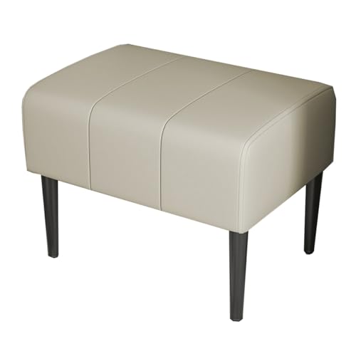 GIZNXBA Rechteckige Sitzhocker Schwarz Für Sofa Mit Leder Pouf Hocker Kleine Fußhocker Gepolstert Für Wohnzimmer, Schminktisch, Schlafzimmer, Eingangsbereich(Beige,50cm) von GIZNXBA