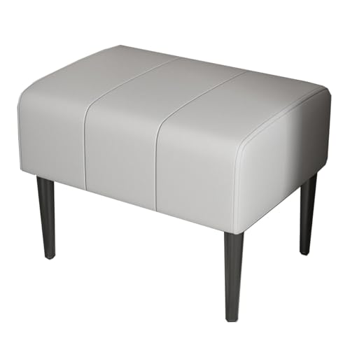 GIZNXBA Rechteckige Sitzhocker Schwarz Für Sofa Mit Leder Pouf Hocker Kleine Fußhocker Gepolstert Für Wohnzimmer, Schminktisch, Schlafzimmer, Eingangsbereich(Gray B,60cm) von GIZNXBA