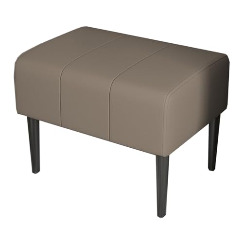 GIZNXBA Rechteckige Sitzhocker Schwarz Für Sofa Mit Leder Pouf Hocker Kleine Fußhocker Gepolstert Für Wohnzimmer, Schminktisch, Schlafzimmer, Eingangsbereich(Khaki,80cm) von GIZNXBA