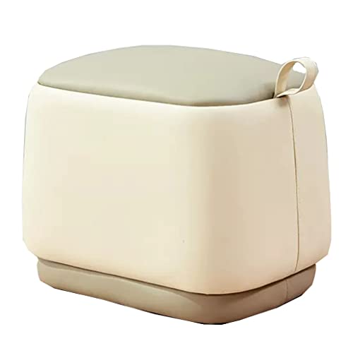 GIZNXBA Rechteckiger Fußhocker Ottoman Gepolsterte Sitzhocker Für Sofa Kleiner Pouf Hocker Für Wohnzimmer Schminkstuhl Für Schlafzimmer, Büro, Hotel, Eingangsbereich(Beige) von GIZNXBA