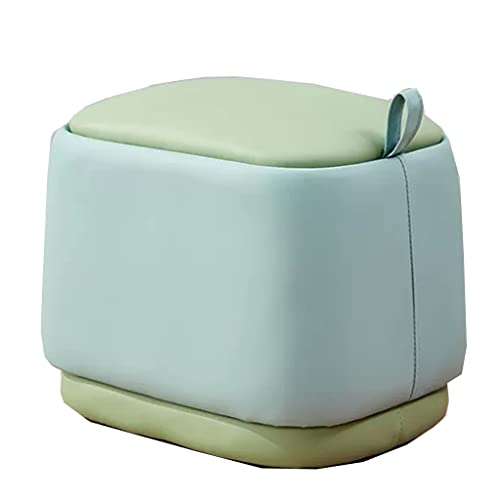 GIZNXBA Rechteckiger Fußhocker Ottoman Gepolsterte Sitzhocker Für Sofa Kleiner Pouf Hocker Für Wohnzimmer Schminkstuhl Für Schlafzimmer, Büro, Hotel, Eingangsbereich(Light Green) von GIZNXBA