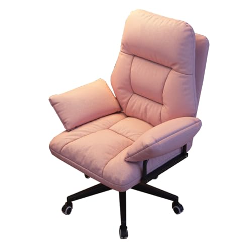 GIZNXBA Schreibtischstuhl Bürostuhl Ergonomisch Gaming Liegesofa Freizeit Fauler Stuhl Chefsessel Computerstuhl Ergonomisch Rückenlehne Bequem Recliner Schlafzimmer Schreibtisch Drehsessel(/Pink,A) von GIZNXBA