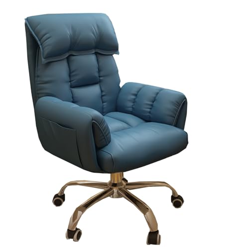 GIZNXBA Schreibtischstuhl Chefsessel Bürostuhl Ergonomisch Gaming Höhenverstellbar Verstellbarer Computerstuhl Mit Armlehnen Aufgabenstühle Mit Rollen, Bequemer Computerstuhl(/Blue,A) von GIZNXBA