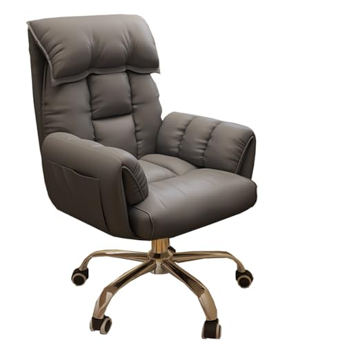 GIZNXBA Schreibtischstuhl Chefsessel Bürostuhl Ergonomisch Gaming Höhenverstellbar Verstellbarer Computerstuhl Mit Armlehnen Aufgabenstühle Mit Rollen, Bequemer Computerstuhl(/Gray,A) von GIZNXBA