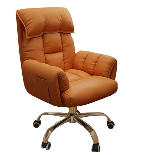 GIZNXBA Schreibtischstuhl Chefsessel Bürostuhl Ergonomisch Gaming Höhenverstellbar Verstellbarer Computerstuhl Mit Armlehnen Aufgabenstühle Mit Rollen, Bequemer Computerstuhl(/Orange,A) von GIZNXBA