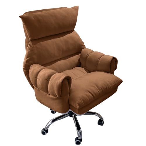 GIZNXBA Schreibtischstuhl Chefsessel Verstellbare Computer-Stuhl Gaming Bürostuhl Ergonomisch Computerstuhl Gaming Drehbare Roll Eitelkeit Stuhl, Aufgabe Stühle Mit Armen Für Wohnzimmer(/Brown,A) von GIZNXBA