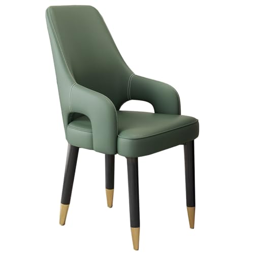 GIZNXBA Schwarze Esszimmerstühle Küchenstuhl Moderner Leder-Esszimmerstuhl Gepolsterter Wohnzimmerstuhl Vanity-Beistellstuhl Mit Metallbeinen Akzentstühle Für Schlafzimmer(Groen) von GIZNXBA