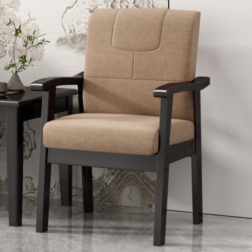 GIZNXBA Schwarze Leder-Esszimmerstühle Mit Armlehnen Moderner Küchenstuhl Polsterstuhl Mit Armlehne Hohe Rückenlehne Akzent-Armlehnenstühle Für Esszimmer, Küche, Bar(Brown E) von GIZNXBA