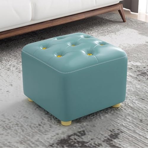 GIZNXBA Sitzhocker Beige Fußhocker Ottoman Für Das Schlafzimmer Pouf Hocker Für Die Couch Moderner Kleiner Fußhocker Gepolstert Für Das Wohnzimmer Oder Den Flur(Blue B,25cm) von GIZNXBA