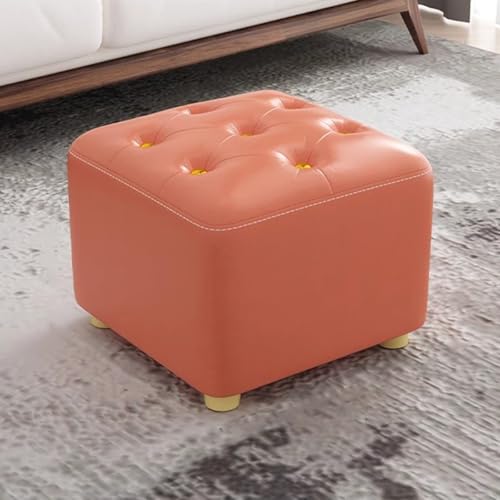 GIZNXBA Sitzhocker Beige Fußhocker Ottoman Für Das Schlafzimmer Pouf Hocker Für Die Couch Moderner Kleiner Fußhocker Gepolstert Für Das Wohnzimmer Oder Den Flur(Orange,30cm) von GIZNXBA