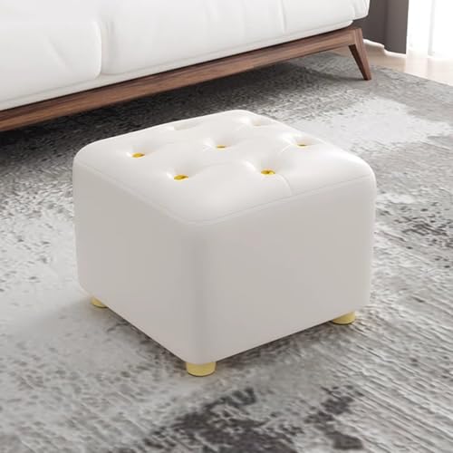GIZNXBA Sitzhocker Beige Fußhocker Ottoman Für Das Schlafzimmer Pouf Hocker Für Die Couch Moderner Kleiner Fußhocker Gepolstert Für Das Wohnzimmer Oder Den Flur(White,25cm) von GIZNXBA