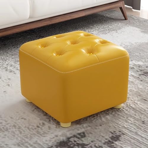 GIZNXBA Sitzhocker Beige Fußhocker Ottoman Für Das Schlafzimmer Pouf Hocker Für Die Couch Moderner Kleiner Fußhocker Gepolstert Für Das Wohnzimmer Oder Den Flur(Yellow,30cm) von GIZNXBA